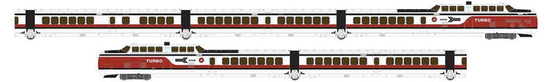 United Aircraft TurboTrain 5-Car Train Only Set w/LokSound & DCC -- Amtrak #PCD-28, IC-36, IC-29, IC-37, PDC-29 (Early Scheme, white, red, black