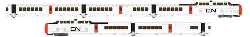 United Aircraft TurboTrain 5-Car Train Only Set w/LokSound & DCC -- Canadian National #PCD-27, IC-31, IC-30, IC-33, PDC-26 (white, red, black)