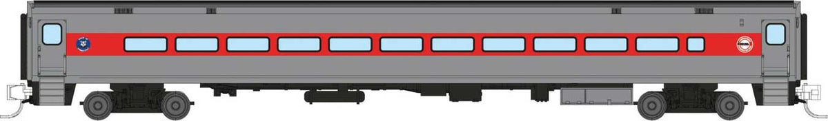 Comet Commuter Coach - Ready to Run -- Connecticut Department of Transportation CDOT (Late, silver, red)