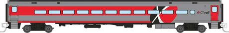 Comet Commuter Coach - Ready to Run -- CTrail Connecticut (silver, red, black, white)