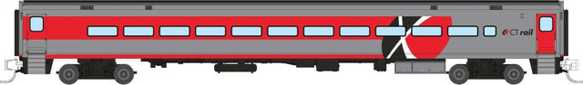 Comet Commuter Coach - Ready to Run -- CTrail Connecticut (silver, red, black, white)