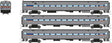 Comet Commuter Cab Car & 2 Coaches - Ready to Run -- Maryland Area Rail Commuter MARC Set #1 (silver, blue, orange)