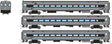 Comet Commuter Cab Car & 2 Coaches - Ready to Run -- Metro-North MNCR Set #1 (West of Hudson Scheme, silver, black)