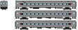 Comet Commuter Cab Car & 2 Coaches - Ready to Run -- NJ Transit Set #1 (silver, black)