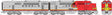 EMD FT A-B Set - Standard DC -- Santa Fe #158L, 158A (Warbonnet, silver, red, black, yellow)