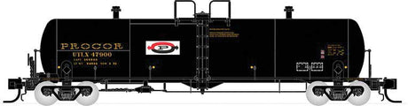 Procor GP20 20,000-Gallon Tank Car - Ready to Run -- Procor Ltd. UTLX 1 (As Delivered, black, yellow, Split P Logo)