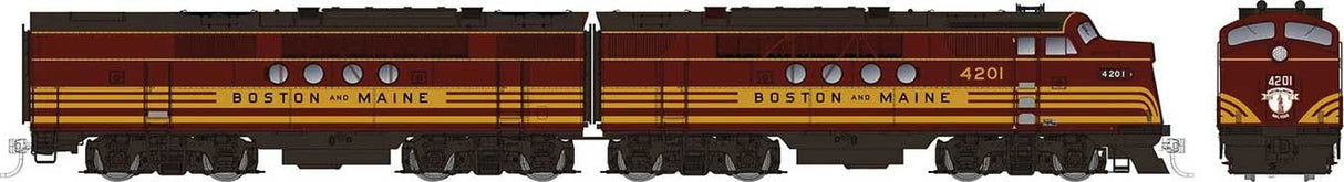 EMD FT A-B Set - Sound and DCC -- Boston & Maine #4212A, 4212B (maroon, Harvest Gold)