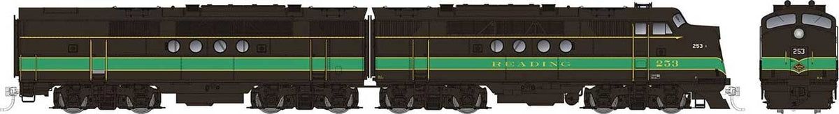EMD FT A-B Set - Sound and DCC -- Reading #258A, 258B (black, green)