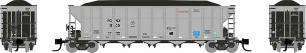 AutoFlood III Rapid Discharge Coal Hopper 6-Pack - Ready to Run -- PGNX Set 2 (silver, black)