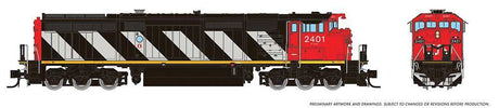 GE Dash 8-40CM - Standard DC -- Canadian National #2423 (Stripes Scheme, black, white, red)