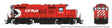 GP9u Low-Nose Rebuild - Standard DC -- Canadian Pacific #1634 (Action Red, white, black, Multimark Logo)