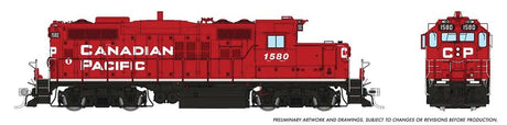 GP9u Low-Nose Rebuild - Standard DC -- Canadian Pacific #1580 (red, white, black, Block Lettering)