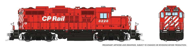 GP9u Low-Nose Rebuild - Standard DC -- Canadian Pacific #8228 (Action Red, white, black)