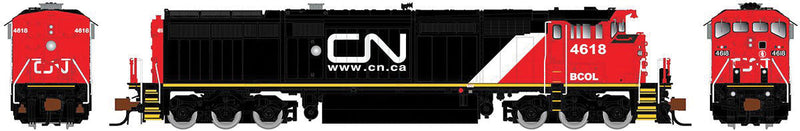 GE Dash 8-40CM - LokSound and DCC -- Canadian National BCOL 4618 (black, white, red, Website Logo, BCOL Subletter