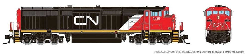 GE Dash 8-40CM - LokSound and DCC -- Canadian National #2434 (black, white, red, Large Noodle Logo)