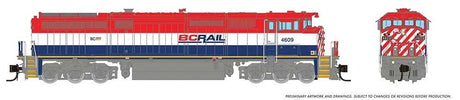 GE Dash 8-40CM - Sound and DCC -- British Columbia Railway #4621 (red, white, blue, yellow Frame Stripe)