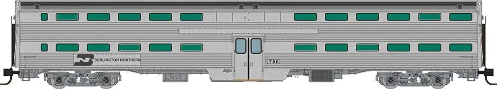 Budd Gallery Commuter Coach - Ready to Run -- Burlington Northern (stainless, black)