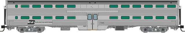 Budd Gallery Commuter Coach - Ready to Run -- Burlington Northern (stainless, black)
