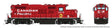 GP9u Low-Nose Rebuild - Standard DC -- Canadian Pacific #1573 (red, white, black, Golden Beaver Logo)