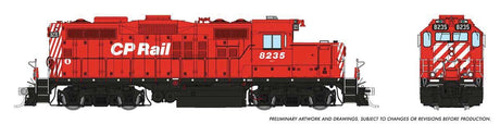GP9u Low-Nose Rebuild - Standard DC -- Canadian Pacific #8235 (Action Red, white, black)