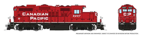 GP9u Low-Nose Rebuild - Standard DC -- Canadian Pacific #8207 (red, white, black, Block Lettering)