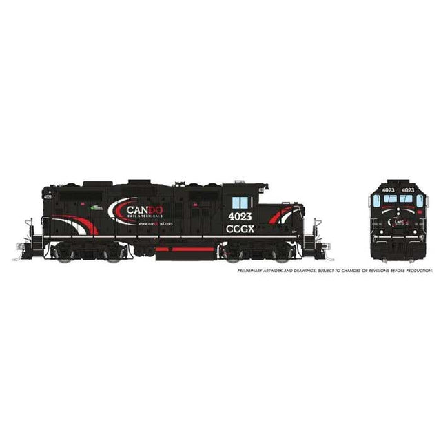 GP9u Low-Nose Rebuild - Standard DC -- Cando Contracting CCGX #4023 (black, white, red)