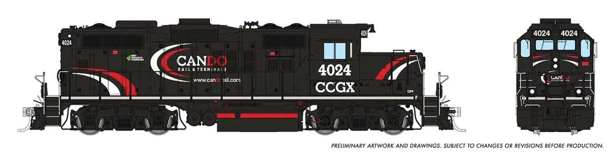 GP9u Low-Nose Rebuild - Standard DC -- Cando Contracting CCGX #4024 (black, white, red)