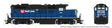 GP9u Low-Nose Rebuild - Standard DC -- Southern Railway of British Columbia #108 (blue, black, white, red)