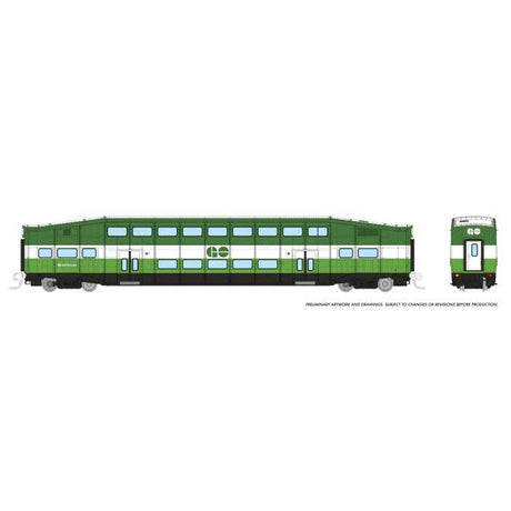 Bilevel Commuter Coach - Ready to Run -- GO/Metrolinx (green, white)