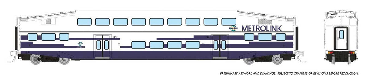 Bilevel Commuter Coach - Ready to Run -- Metrolink (As Delivered, white, blue)