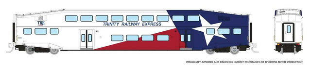 Bilevel Commuter Coach - Ready to Run -- Trinity Rail Express (red, white, blue)