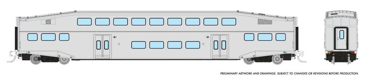 Bilevel Commuter Coach - Ready to Run -- Undecorated Coach Late Version (Series IV)