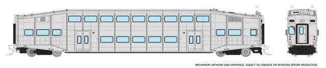 Bilevel Commuter Cab Car - Ready to Run -- Undecorated Cab Car Early Version (Series I)