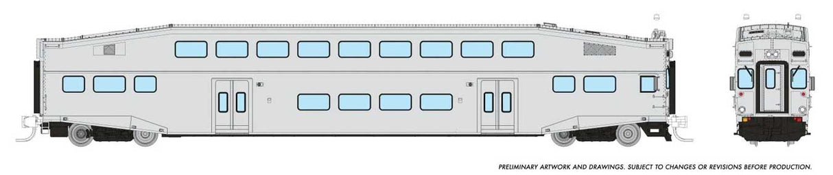 Bilevel Commuter Cab Car - Ready to Run -- Undecorated Cab Car Late Version (Series IV)