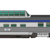 The Canadian 10-Car Passenger Set - Ready to Run -- VIA Rail Canada (Original, stainless steel, blue, yellow)