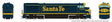 GE U30CG No Steam Generator - Standard DC -- Santa Fe #8000 (Bookend, blue, yellow)