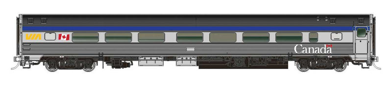 The Canadian Coach, Manor, Chateau Add-On Set - Ready to Run -- VIA Rail Canada (HEP Canada Scheme, stainless steel, blue, yellow)-1