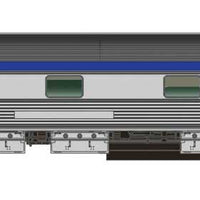 The Canadian Coach, Manor, Chateau Add-On Set - Ready to Run -- VIA Rail Canada (HEP Canada Scheme, stainless steel, blue, yellow)