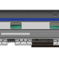 The Canadian Coach, Manor, Chateau Add-On Set - Ready to Run -- VIA Rail Canada (HEP Canada Scheme, stainless steel, blue, yellow)