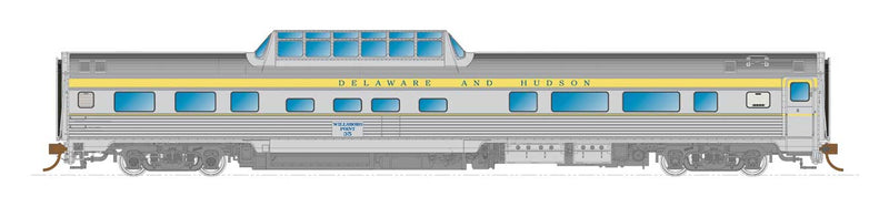 Skyline Dome-Coach - Ready to Run -- Delaware & Hudson (stainless steel, yellow, blue)