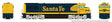 GE U30CG No Steam Generator - Standard DC -- Santa Fe #8000 (Warbonnet, blue, yellow, Small Logo)