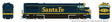 GE U30CG No Steam Generator - Sound and DCC -- Santa Fe #8004 (Bookend, blue, yellow)