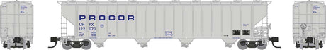 Procor 5820 Covered Hopper - Ready to Run -- Procor, Ltd. UNPX #122070 (gray, Blue Stencil Lettering)