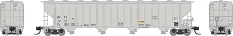 Procor 5820 Covered Hopper 6-Pack - Ready to Run -- Dow Chemical DCLX (gray, black, Reporting Marks Only)