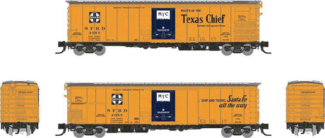 Class RR-56 Mechanical Reefer - Ready to Run -- Santa Fe (orange, blue, black, Texas Chief Slogan)