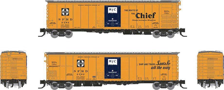 Class RR-56 Mechanical Reefer - Ready to Run -- Santa Fe (orange, blue, black, Chief Slogan)