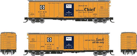 Class RR-56 Mechanical Reefer - Ready to Run -- Santa Fe #3 (orange, blue, black, San Francisco Chief Slogan)