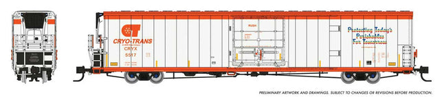 Greenbrier 7780 Cubic Foot Reefer - Ready to Run -- Cryo-Trans #5520 Montezuma (white, orange)