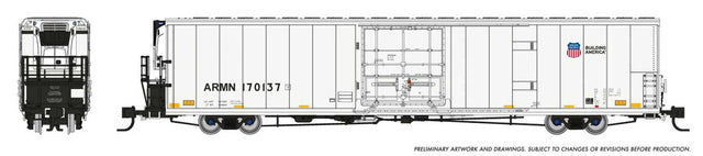 Greenbrier 7780 Cubic Foot Reefer 6-Pack - Ready to Run -- Union Pacific Set #1 (white, yellow, Building America Logo)