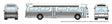 1959-1986 GM New Look-Fishbowl Bus with Working Headlights - Assembled -- White, Silver